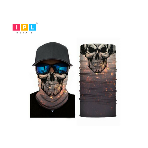 Skeleton Sizzle: Fire-Glitz Bandana