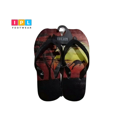 Kangaroo Design Asymmetric Double Printed Pluger Flip Flop