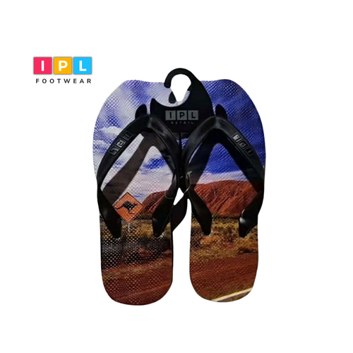 Mountain Design Asymmetric Double Printed Pluger Flip Flop