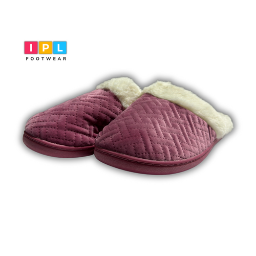 Soft and Cozy Peach colour Slippers with White Fur Decoration