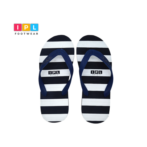 Nautical Stripe Steps: Men's Blue Slippers