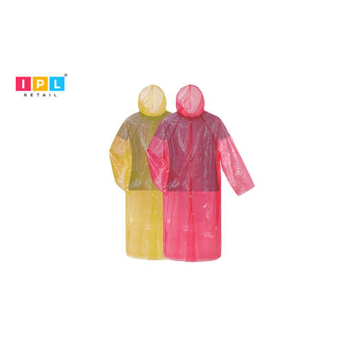 Emergency Raincoat Pack of 12 - Red/Yellow