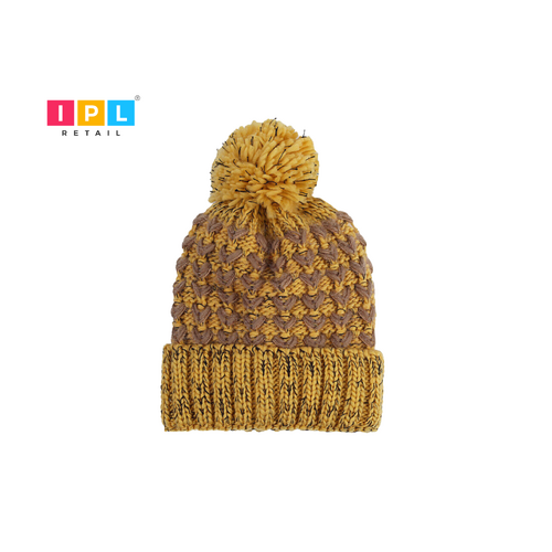 Mustard Mingle Pom-Pom Beanie