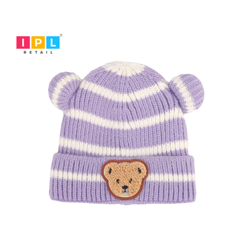 Cozy Cub - Purple Bear Beanie